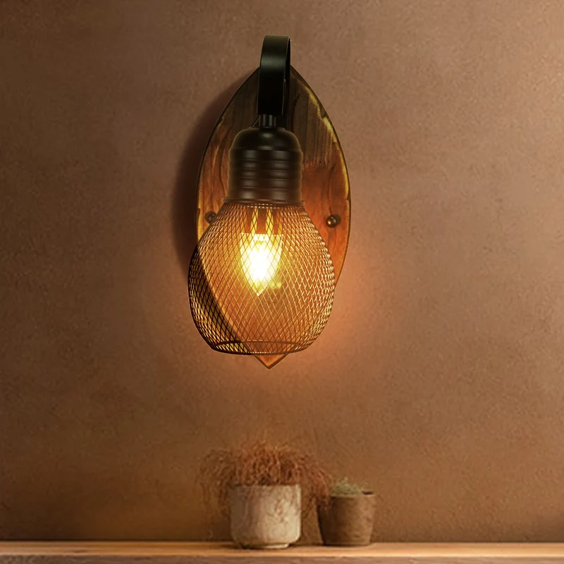 

Настенный светильник в стиле лофт, американский дизайн, для ресторана, прикроватный, для спальни, кафе, коридора, декоративный, деревянный