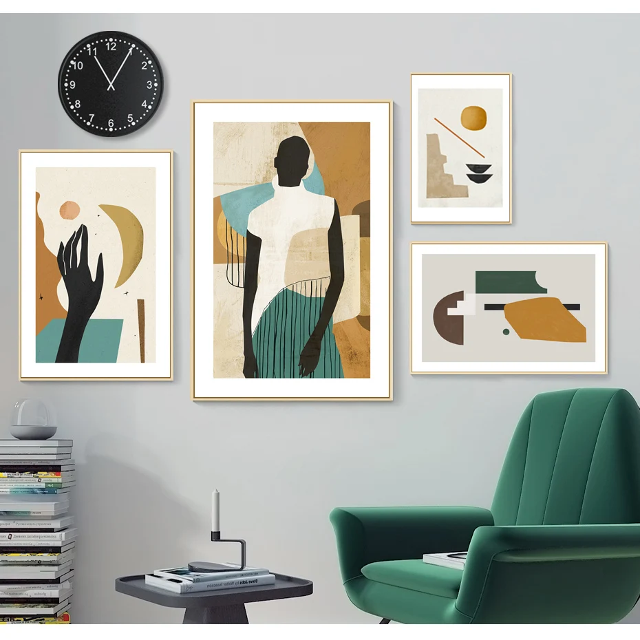 

Creative Vintage Abstract Canvas Paintings Wall Art Gallery Poster and Print Interior Pictures for Living Room Home Decorations