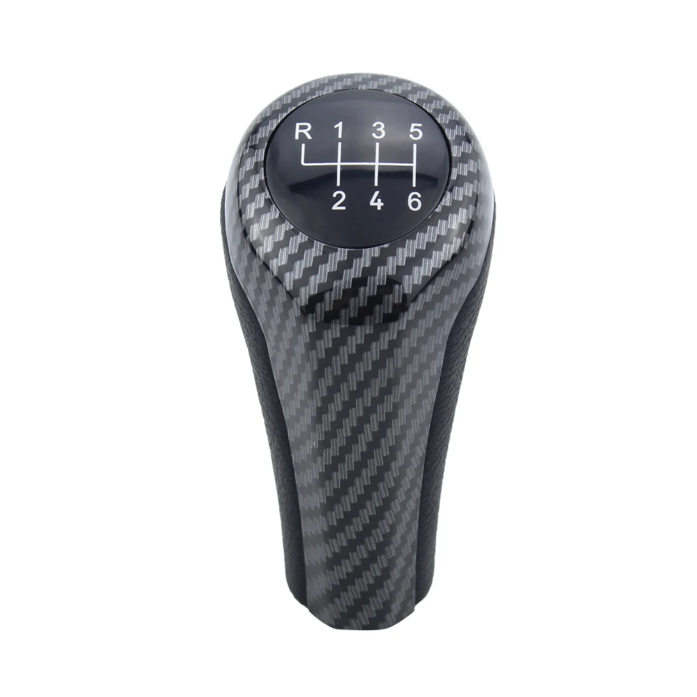 Carbon Pattern 5 and 6 Speed Gear Shift Knob Handball Lever For BMW 1 3 5 7 Series E87 E90 E91 F20 PU Leather