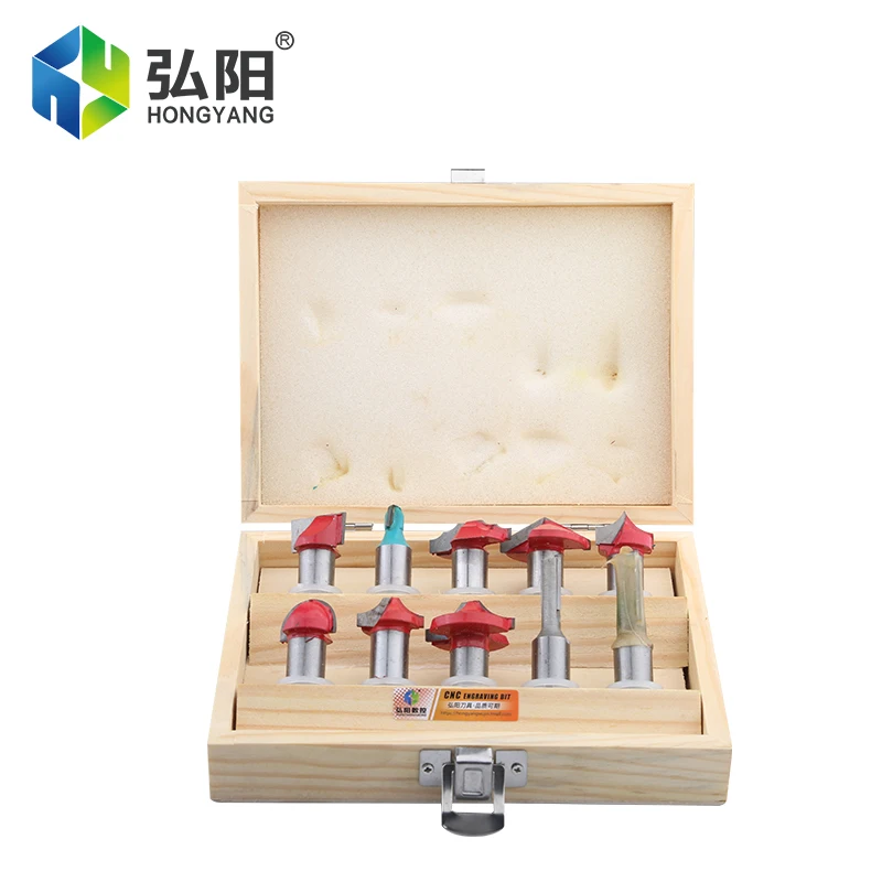 10 Piece Set  Woodworking Milling Cutter Fillet Trimming Door Frame Lace End Mill Tenon Cutter Engraving Drill Tenon Cutter