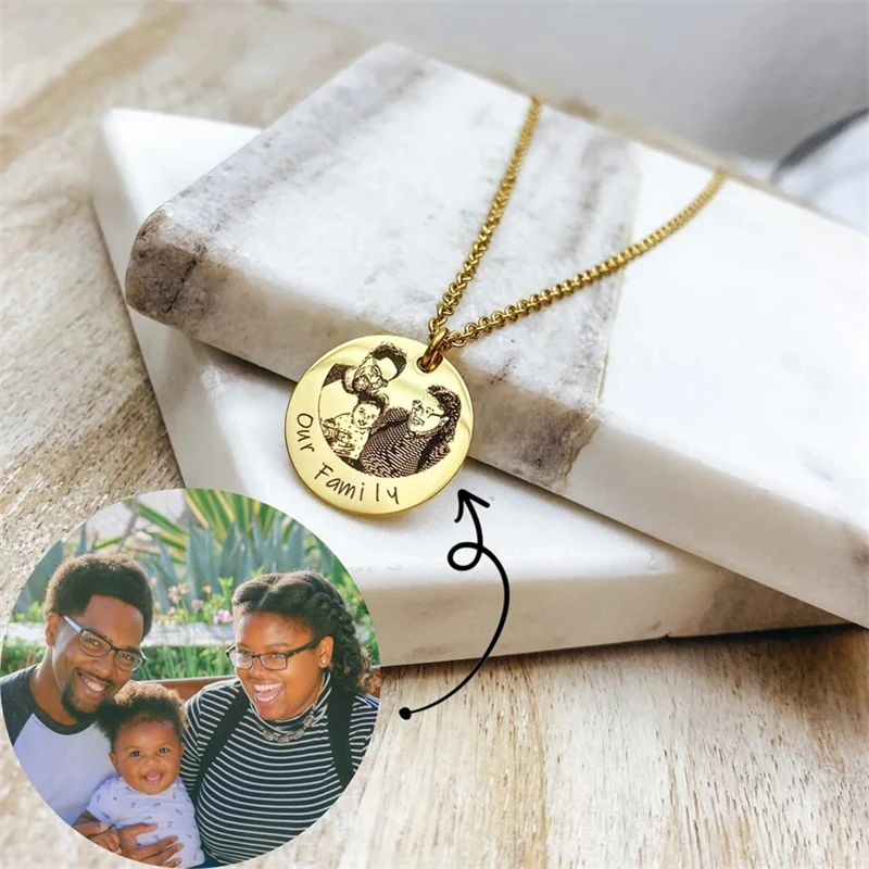 Personalized Mother Necklace With Kids Names Custom Photo Necklace For Women Engraved Necklace Family Portrait Necklaces Jewelry