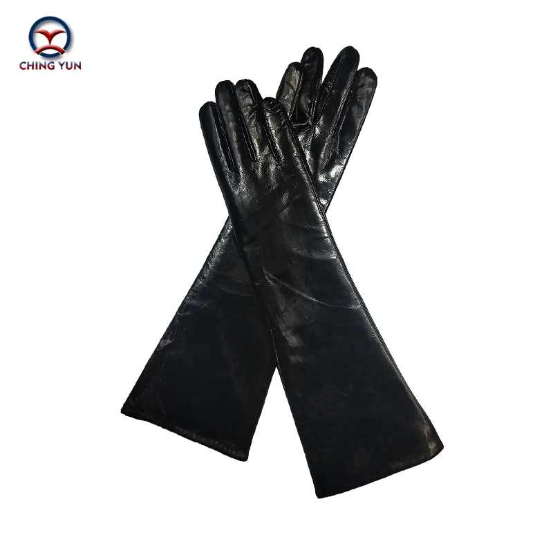 CHINGYUN Woman Gloves New 2020 Sheepskin Gloves Ladies Long Gloves Arm Sleeve Ladies Leather Fashion Gloves Ladies Winter Gloves