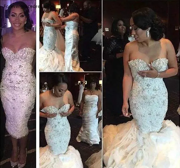 Vestido de novia de sirena único, vestido de novia de jardín a medida, talla grande, modesto, novedad de 2019