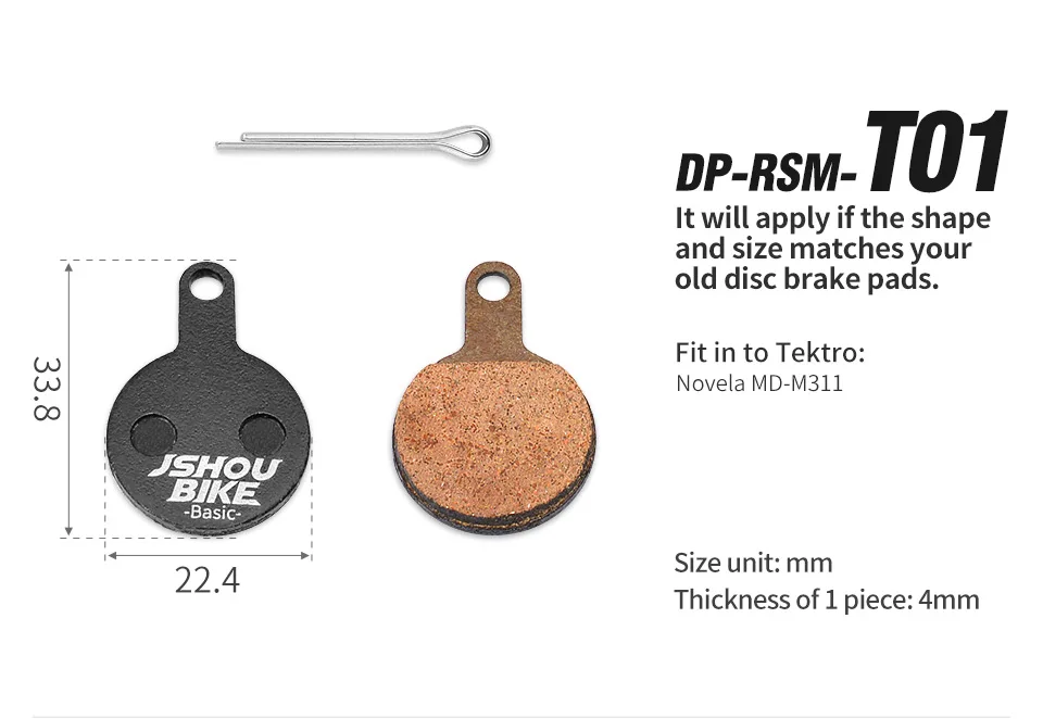 JSHOUBIKE Fahrrad-Bremsbeläge, halbmetallisch, für SHIMANO, SRAM, AVID, HAYES, Magura, Fahrradteile, Bremsbeläge, Fahrradzubehör. – Detail 11