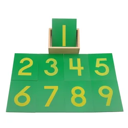 Montessori Math Toys Wooden Sandpaper Digitals Numbers 0-9 Green Board with Beech Wood Box Toys for Children Preschool Education