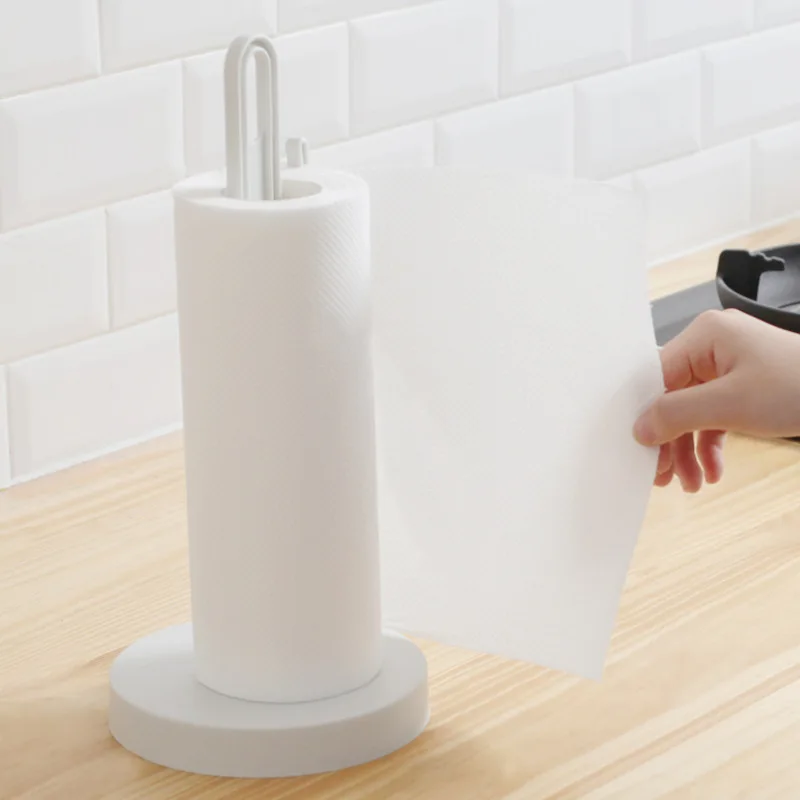 Round Roll Paper Towel Stand Countertop organizer Bathroom Toilet Tissue Storage Rack Kitchen Napkins Holder Table Tool