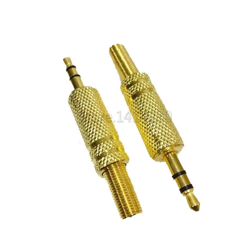 10PCS 3.5MM Stereo Audio Plug 3.5 Dual Encoding Audio Plug 3.5mm Stereo Plug Gold Plated Headphone Socket