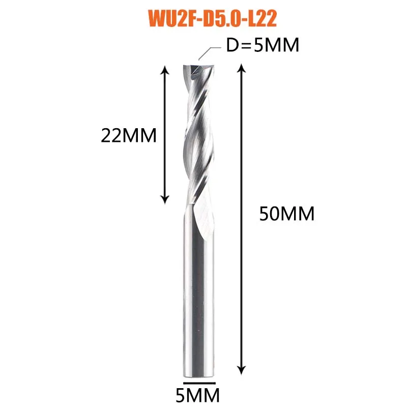 Dreanique 1-delige UP Cut Solid Carbide frees 3.175 4 6 8mm 2-snijders spiraal frees Carbide frees voor hout MDF