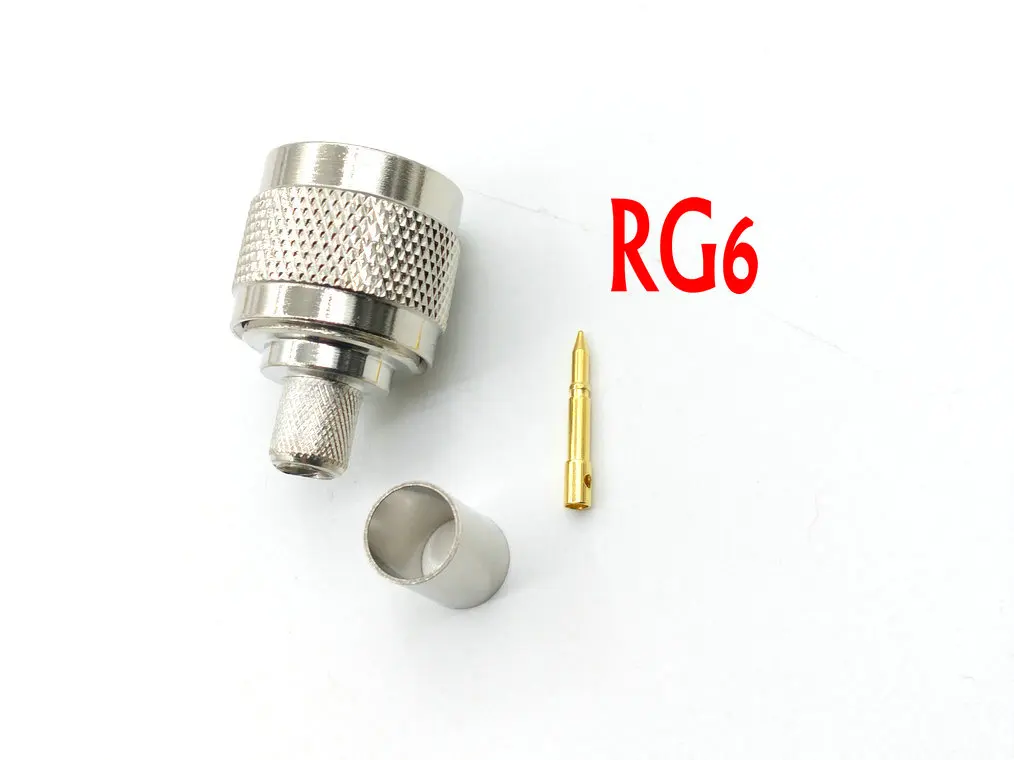 Imagem -02 - Plugue Macho Cravar Rg5 Rg6 5d-fb para Lmr300 Cabo Cabo Rg58 para Rg58 Rg142 Lmr195 Rg400 20 Pcs n