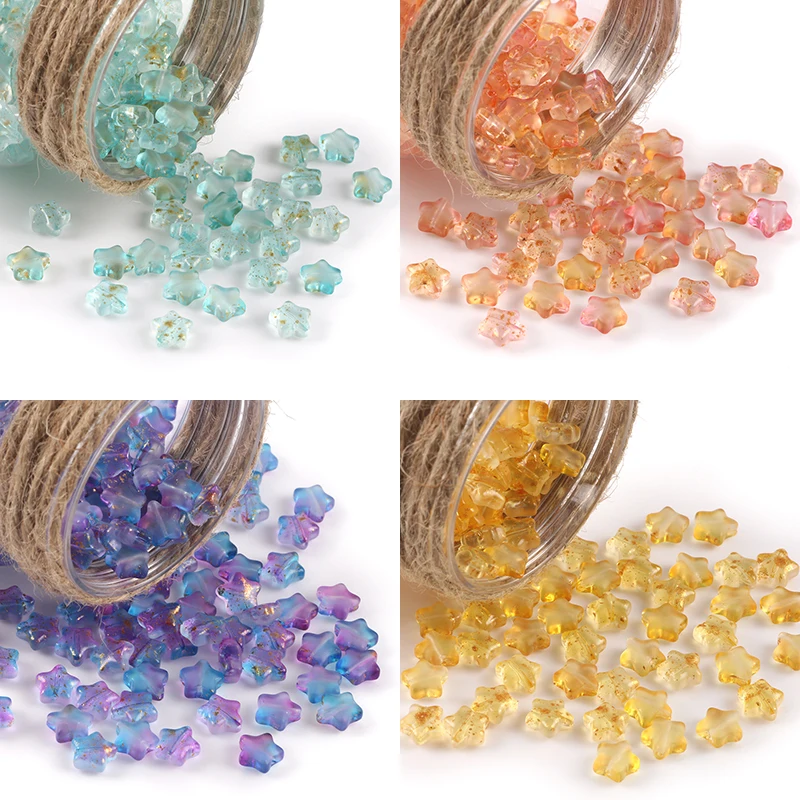 20pcs/lot 8x8mm Star Shape Lampwork Czech Glass Loose Spacer Beads for Needlework Jewelry Making Diy Earrings Bracelet Necklace