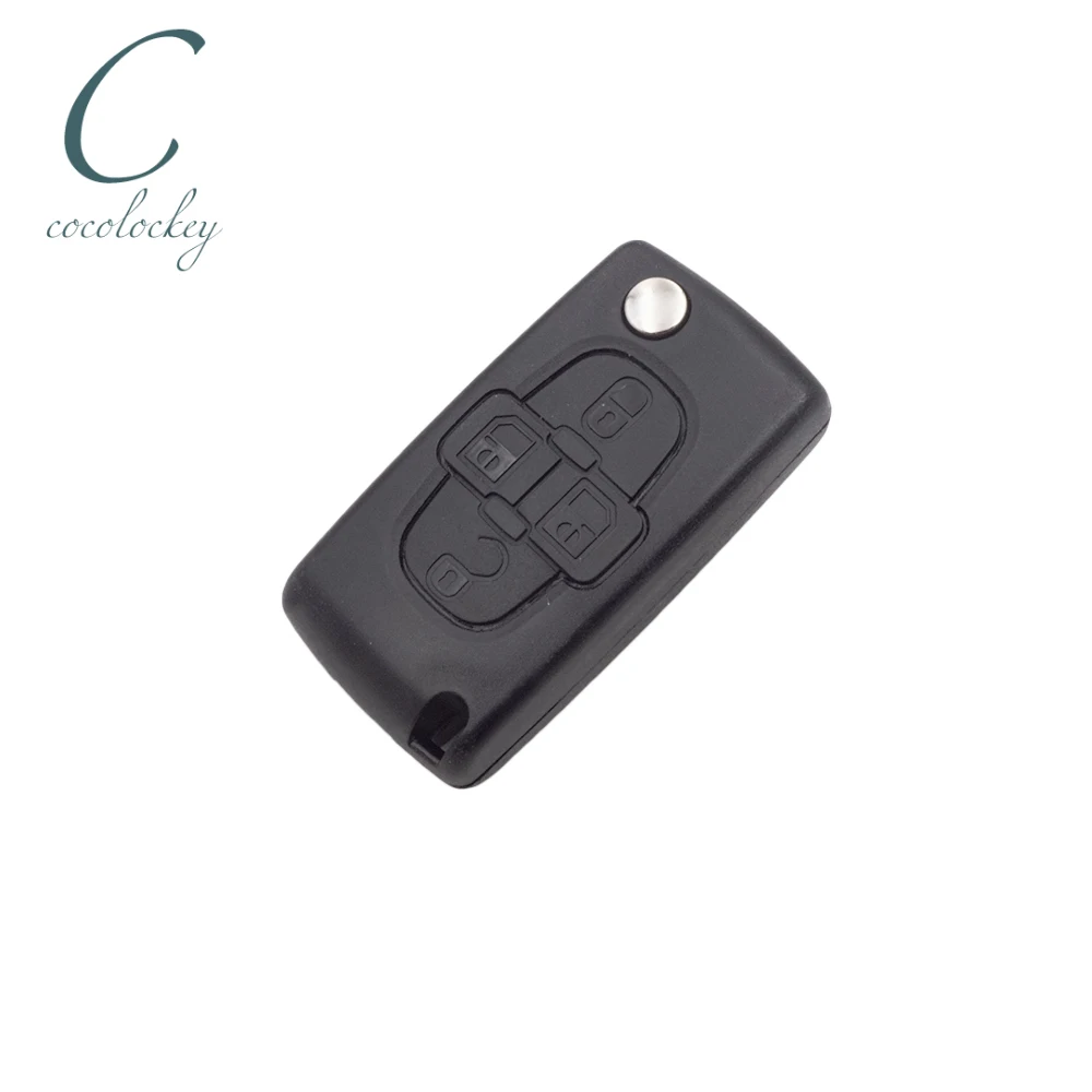 1pcs Replacement 4 button flip key fob case for Peugeot 1007 807 remote new case for Peugeot Key Case Cover Cocolockey