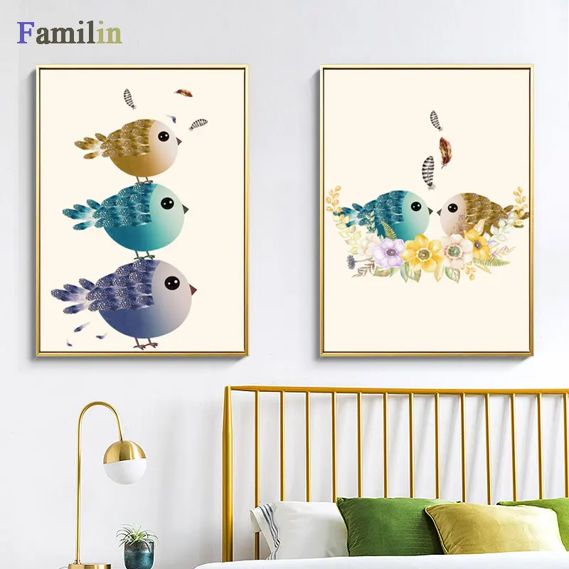 Baby Nursery Wall Art Canvas Poster Print Cartoon Fish Painting Nordic Kids Decoration Picture Children Bedroom Décor