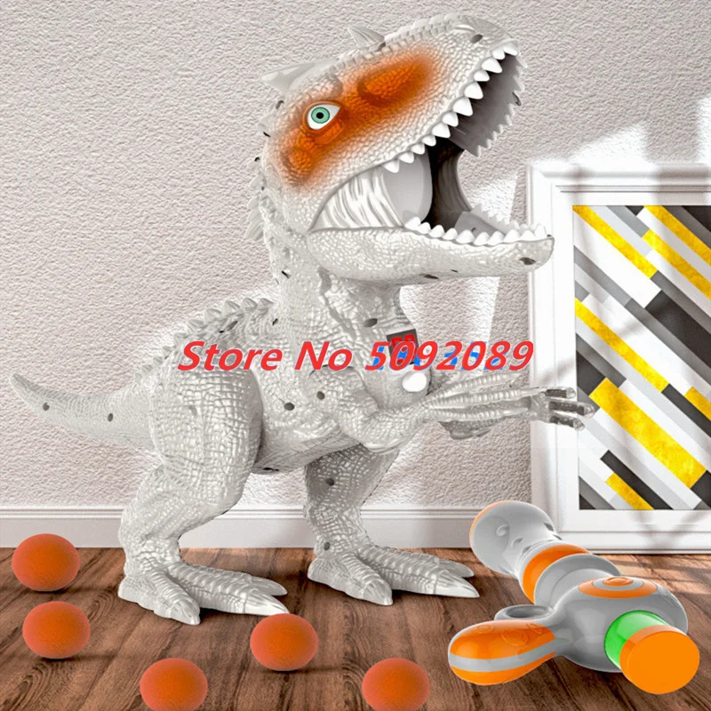 High Simulation Spray Battle Shooting Dinosaur Hungry Shooting Animal Air-powered Gun Soft Bullet Ball Scoring Game Auto  Score