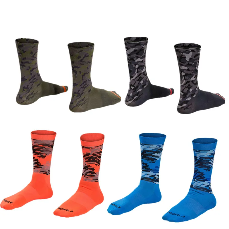 Outdoor Sport Autumn Camouflage Compression Mtb Socks Men Mountain Bike Cycling Socks