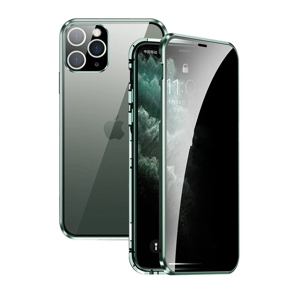 

Новинка 2021, двухсторонний чехол с пряжкой для IPhone 11 Pro max 360, металлический чехол с магнитной адсорбцией для IPhone XS Max XR x, Лидер продаж