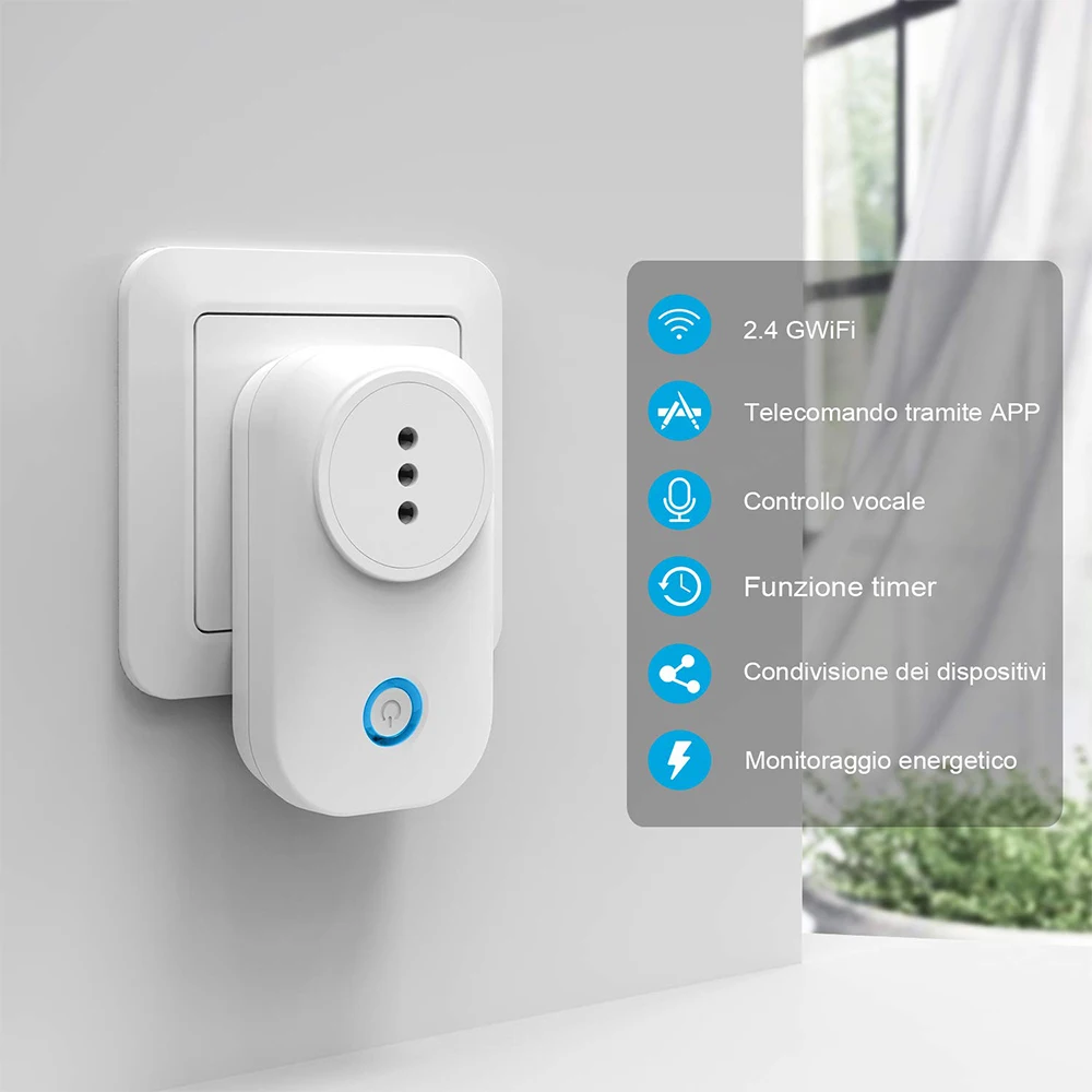 Smart Plug Italy Wifi Smart Socket Chile Outlet Power Monitor Tuya Smart Life App Works with Alexa Google Home