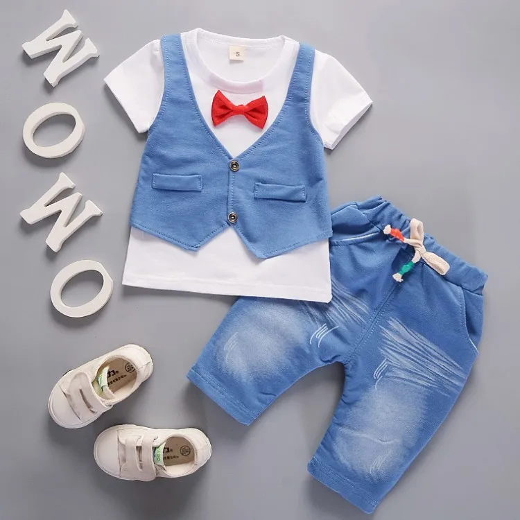 Summer New Born baby Boys Clothes Sets Fashion Suit T-shirt + Pants 2pcs Toddler Infant Outfit Wear Sports Clothing Sets 1 year