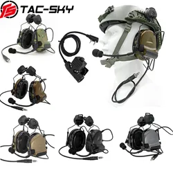 TAC-SKY COMTA II Supporto per casco Paraorecchie in silicone Riduzione del rumore Pickup Cuffie tattiche e Walkie-Talkie Adattatore PTT U94PTT