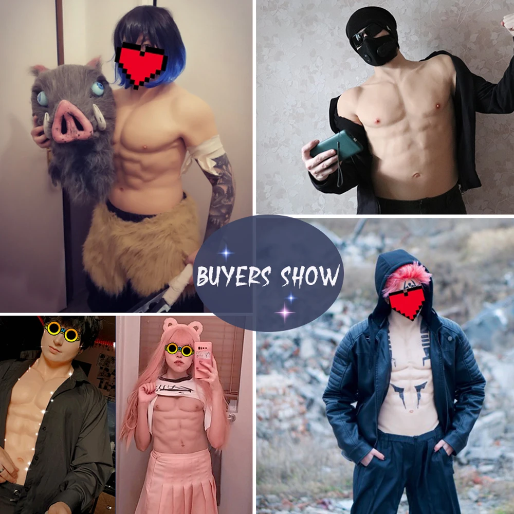 KnowU Cosplay Fake Chest Male Silicone Muscle Suit 6-packs Crossdresser Transgender Crossplay Upgrade New Colors