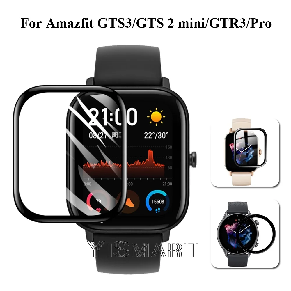 Penutup Film Serat Lembut 3D untuk Amazfit GTR 3 Pro GTR3 GTS 3 Film Pelindung untuk GTS3 GTS2 Casing Pelindung Layar Mini