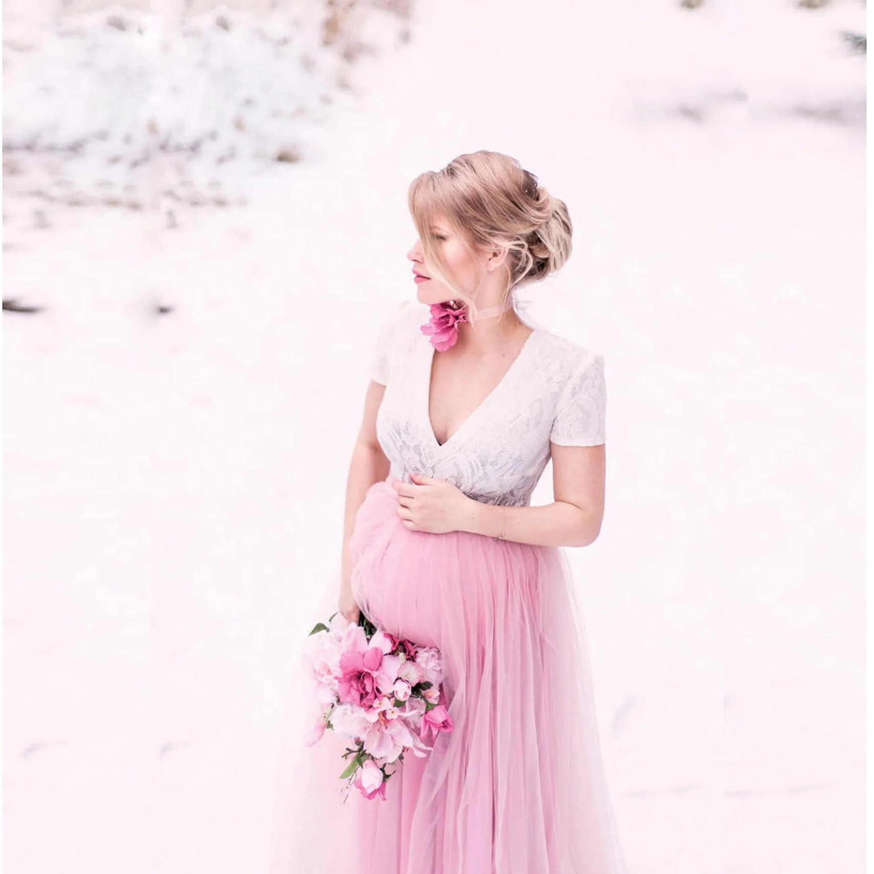 Maternity photography props maxi Pregnancy Clothes Lace Maternity Dress Fancy shooting photo summer pregnant dress