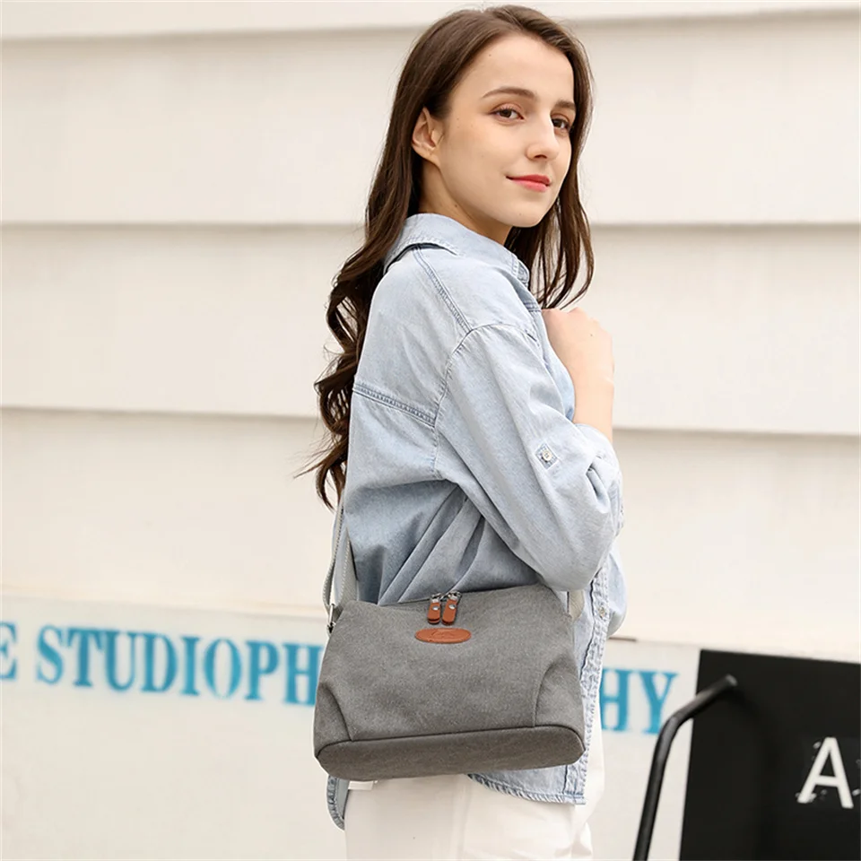 Canvas Women Small Crossbody Bag Casual Student Girls Messenger Bags Vintage Ladies Phone Purse Handbag Shoulder Bag