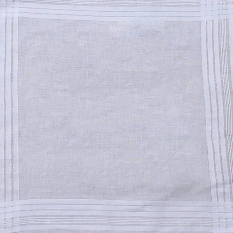 Lot de 12 mouchoirs en coton pour hommes et femmes, 40x40cm, 12 pièces/ensemble, mouchoirs classiques, blanc pur, Jacquard rayé, poche, serviette carrée, bricolage, peinture