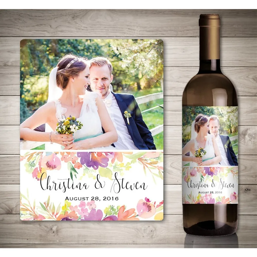 Customized Photo Wedding Anniversary Wine Stickers,Wine Bottle Label, Personalize Anniversary Gift Idea, Special Decoration Wine