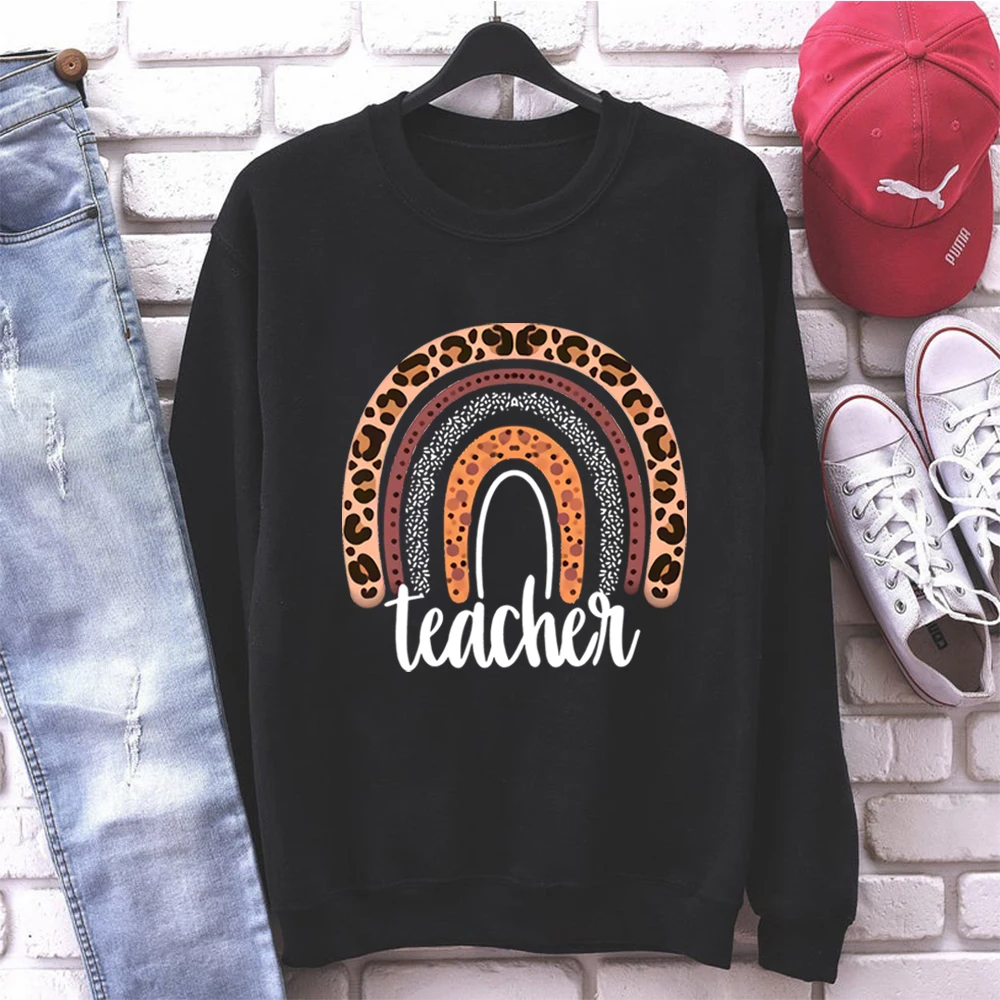 Teacher Sweatshirt Boho Rainbow Teacher Sweatshirt Fall Sweater Cute Teaching Pullover Teaching Graphic Shirt Gift for Teacher