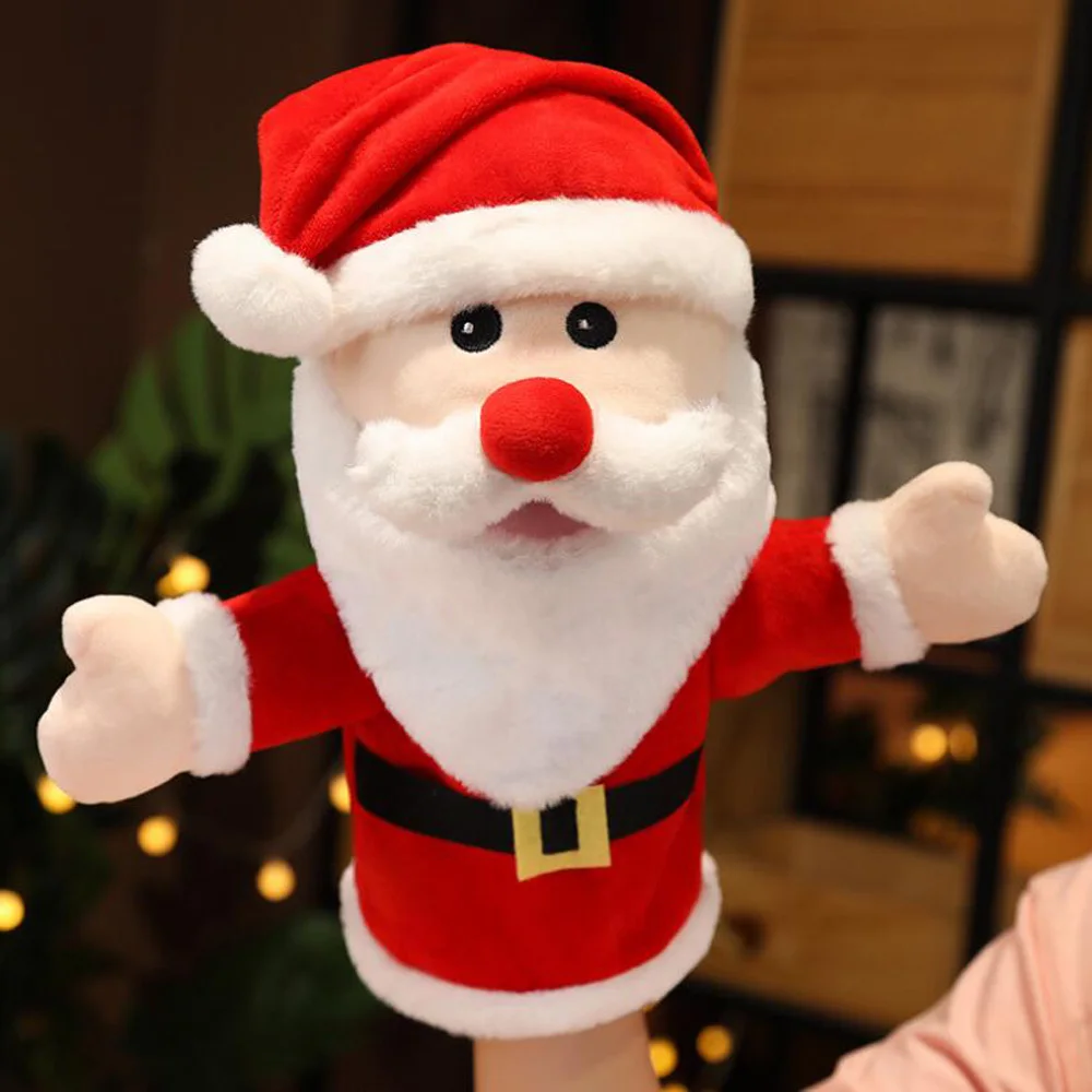 Children Hand Puppet Plush Stuffed Toy Christmas Gift Santa Claus