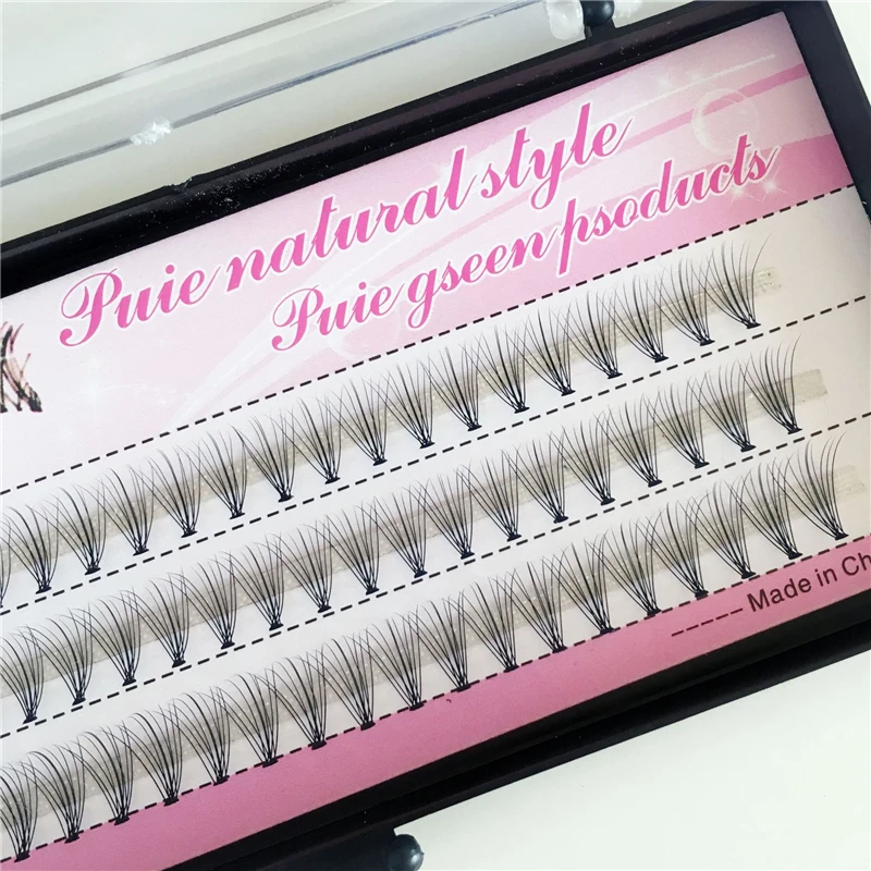 Una caja de 60 racimos de pestañas postizas 10D Naturales Extensión de pestañas personal Herramienta de extensión personal Maquillaje profesional de ojos 2