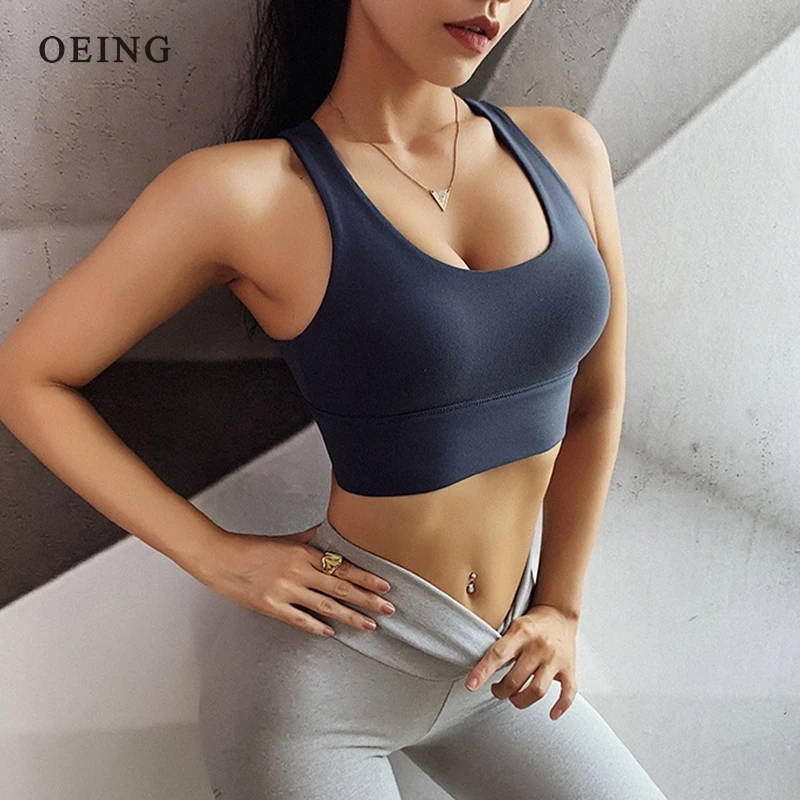 Yoga Bra Woman High Impact Sports Bra Cross Back Gym Workout Running Push Up Bra Crop Top Quick Dry Stretchy Fitness Top