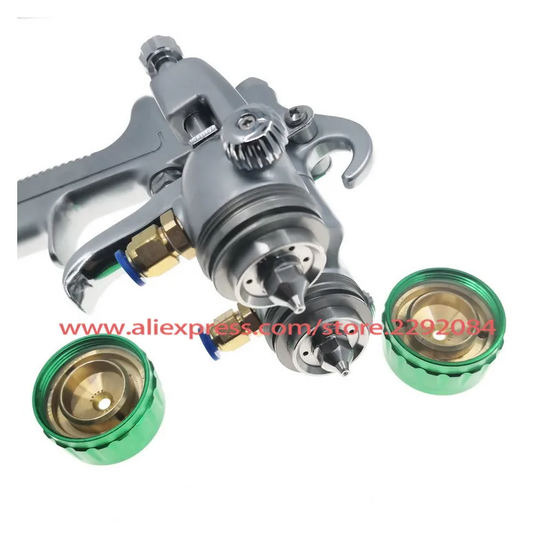 High Pressure Nano Chrome Paint Spray Gun HVLP 1.3mm Double Nozzle Air Paint Gun silver mirror plating pneumatic sprayer