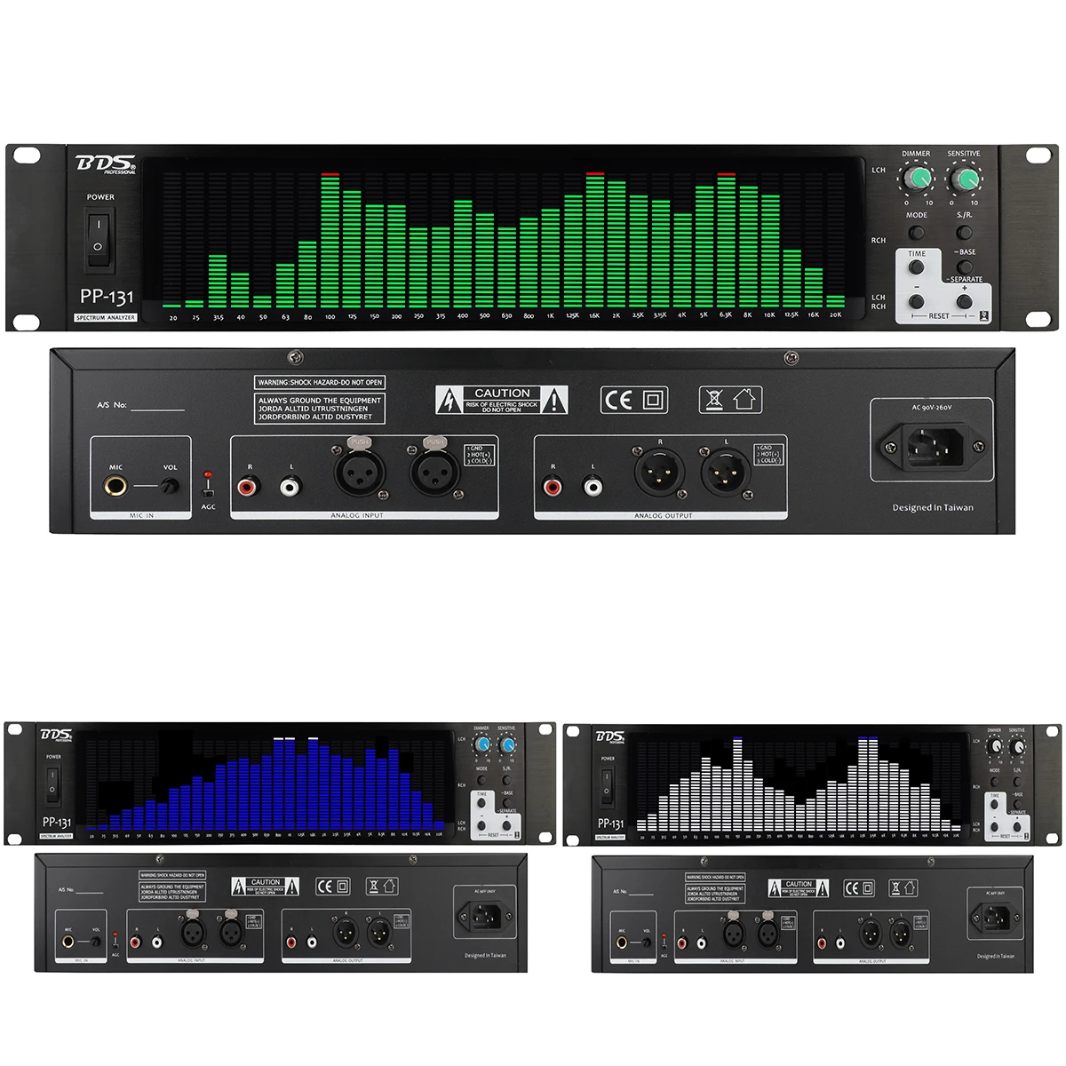 BDS PP-131 montowany w stojaku 2U wyświetlacz analizy widma korektor poziomu dźwięku wzmacniacz mocy cyfrowy analizator widma Led