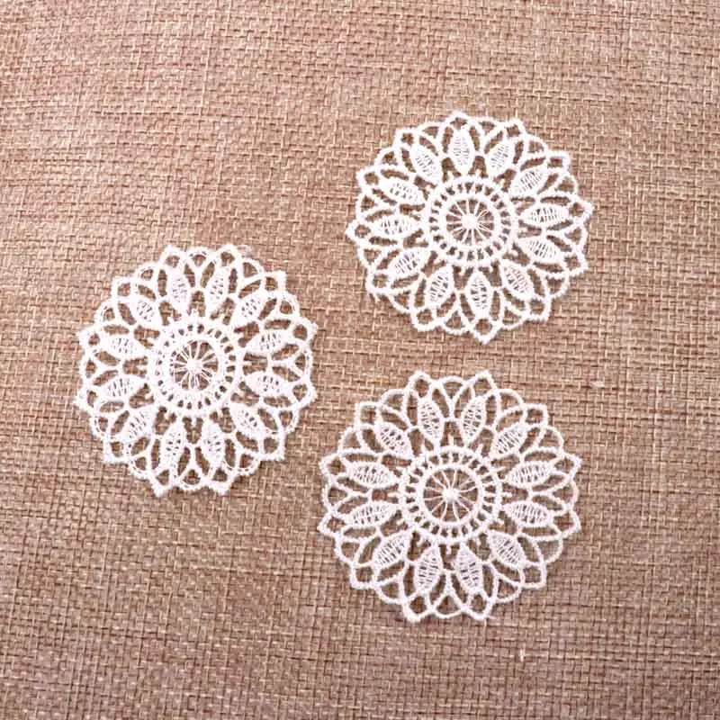 20pcs Beautiful White Color Net Lace Trim Embroidered Lace Ribbon For Sewing Wedding Decoration DIY 45mm