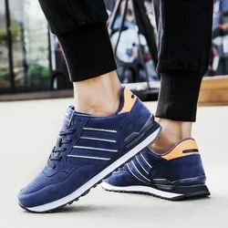 2021 Mannen Casual Schoenen Comfortabele Sneakers Kunstleer Mannelijke Lente Flats Trainers Outdoor Heren Schoenen Lac-Up Gratis Verzending