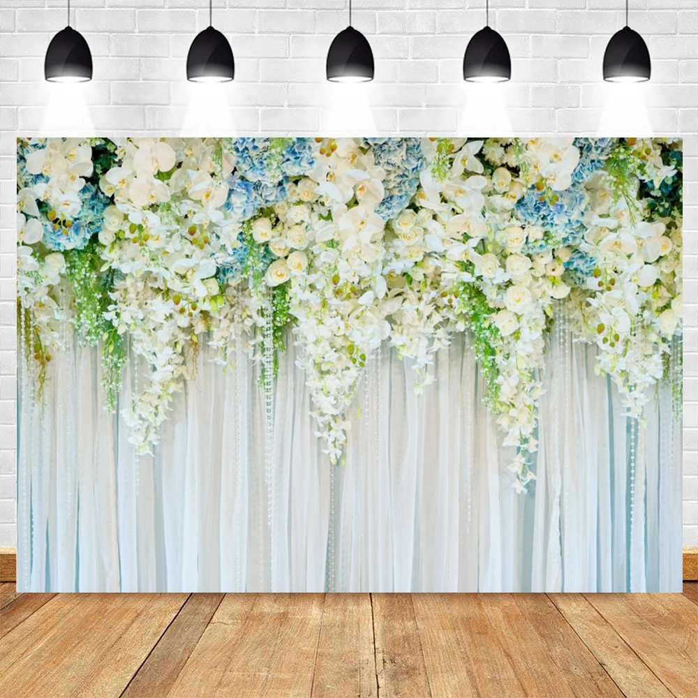 

Wedding Ceremony Party Newborn Baby Photography Background Spring Flowers Wreath Summer Scenery Photocall Backdrop Studio Shoot