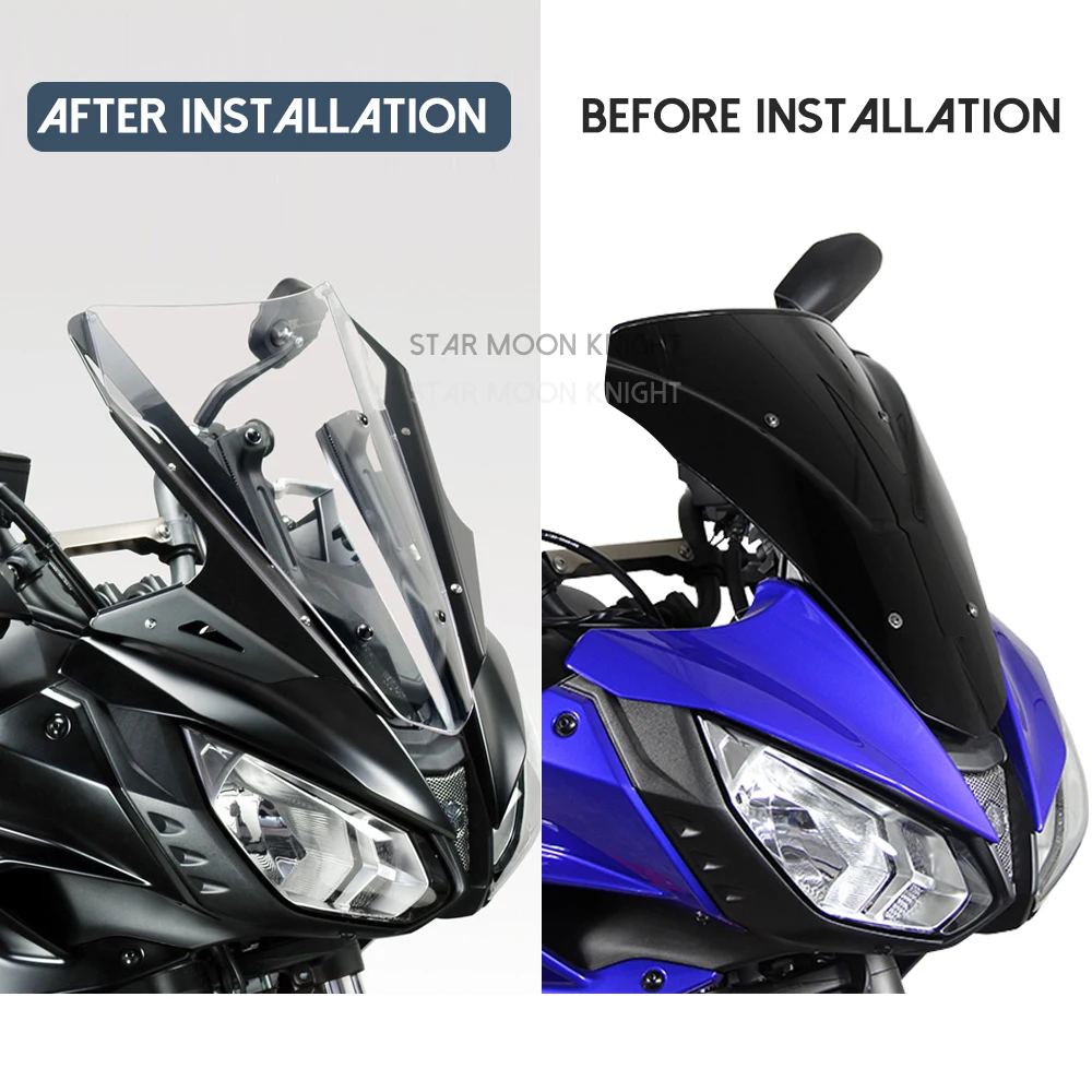 Aluminum Windshield ​Side Kit Wind Deflectors ​Front Deflector Fairing Extension For YAMAHA Tracer 700 2017 - 2019 MT-07 Tracer