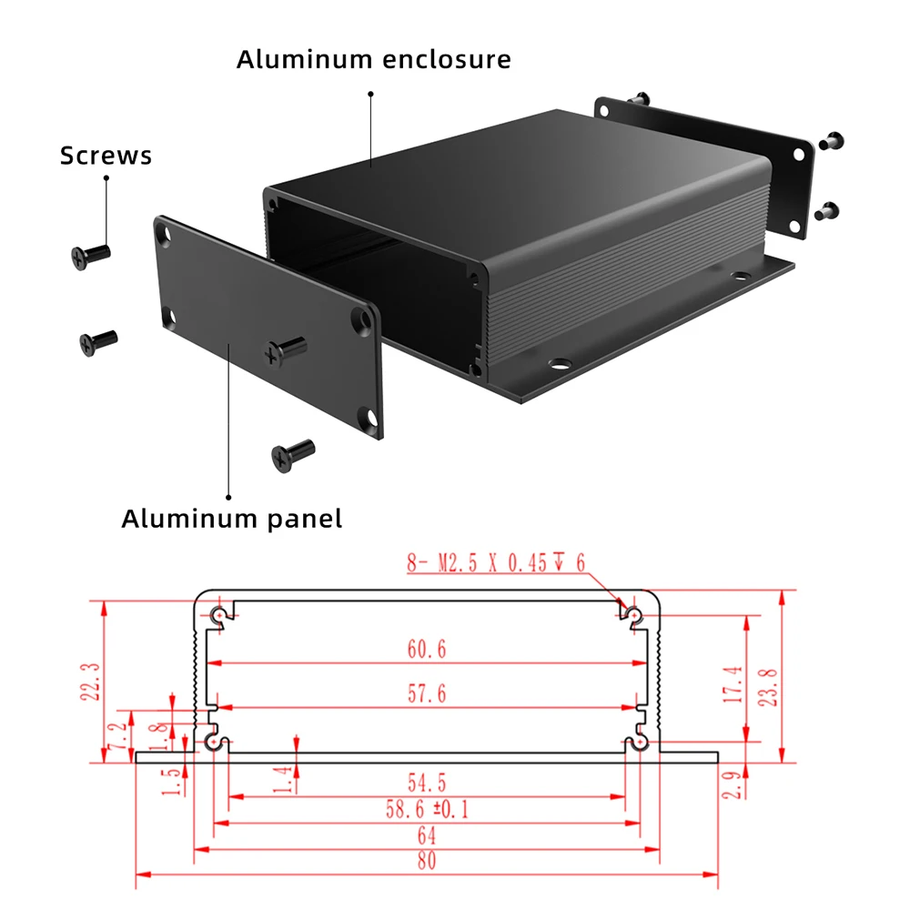 Lithium-Batterie Shell Schaltnetzteil Gehäuse Ausrüstung Box J19 80*23,8mm