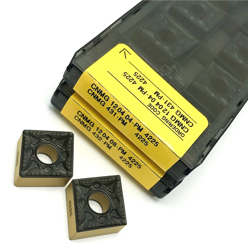 pm 4225 Carboneto Cortador Torneamento Inserções Torno Ferramentas Cnmg 120404 120408 Peças de Metal Alta Qualidade 10 Peças Cnmg120404 Cnmg120408