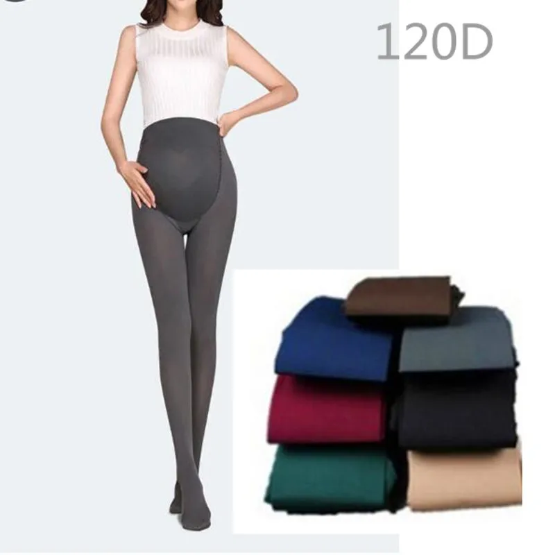 цена 1PCS 120D velvet pregnant women pantyhose large size leggings plus fertilizer plus pantyhose pregnant women pants pregnant women