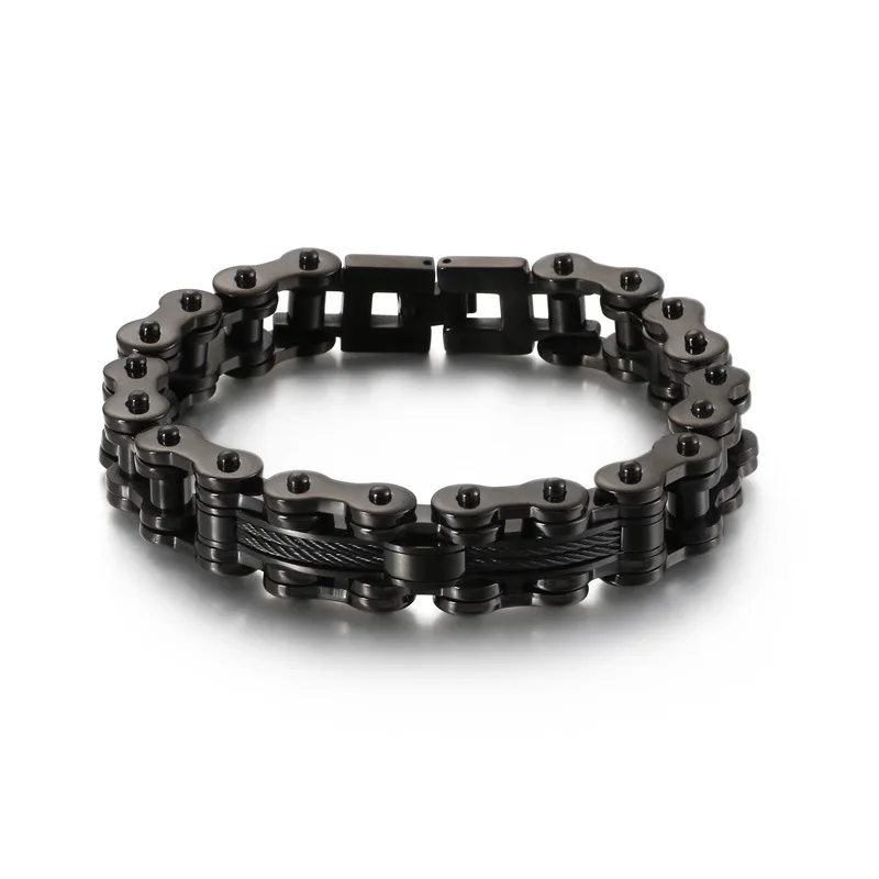 Titanium steel men's tide bracelet rock personality stainless steel locomotive chain bracelet