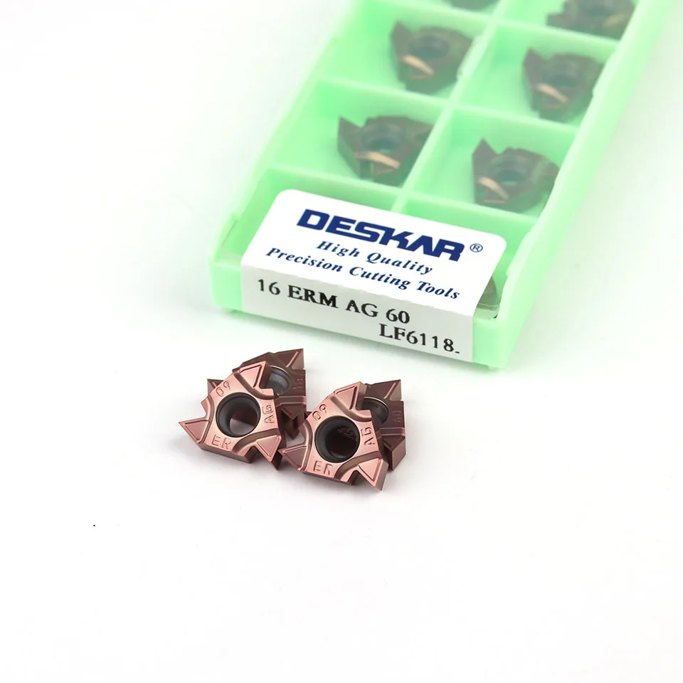 Imagem -02 - Deskar-carbide Insert Thread Turning Tool 16erm 1.0iso 1.5iso 2.0iso 2.5iso 3.0iso 11w 14w Ag55 Ag60 Lf6118