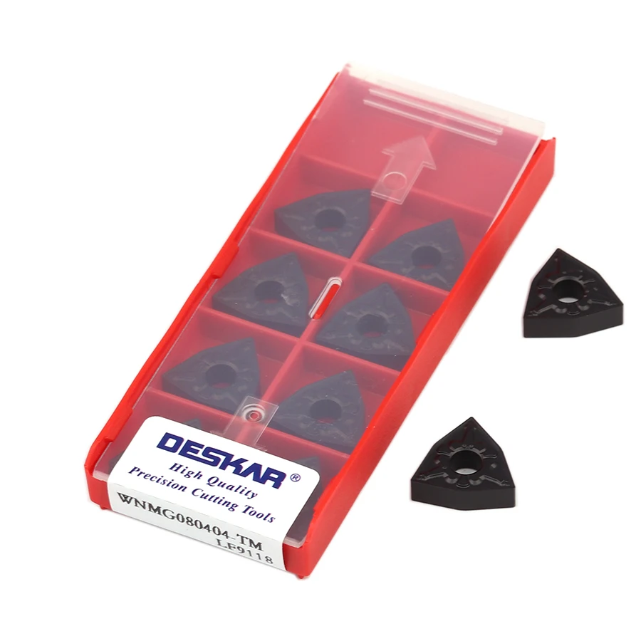 Inserto in metallo duro per utensili per tornitura esterna LF9118 WNMG080412-TM per tornio CNC LF9118, per la lavorazione di acciaio