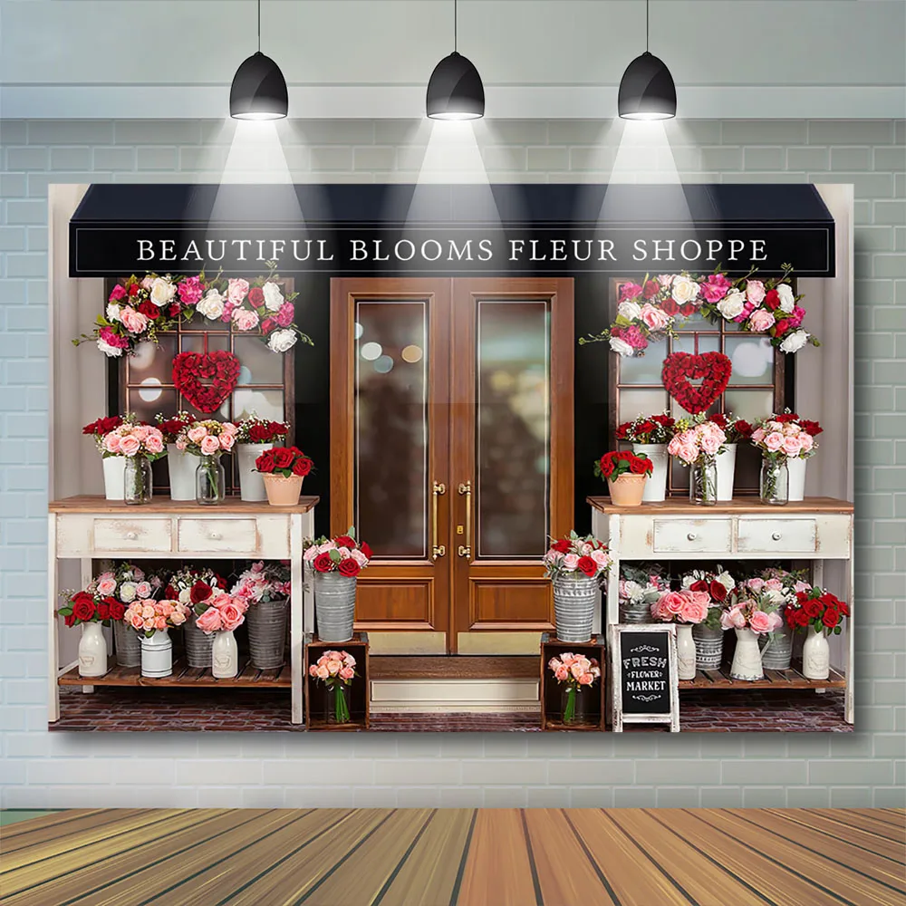 

Kids Rose Shop Background Valentine Beautiful Bloom Flower Background Birthday Girl Portrait Props Vinyl Photography Photostudio