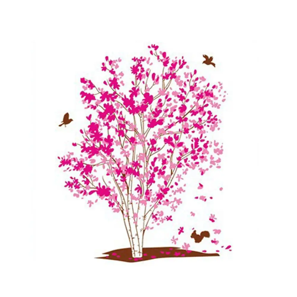 Romantic Pink Dream tree Wall Sticker Removable bedroom living room background Art Decals Home Decoration mural stickers