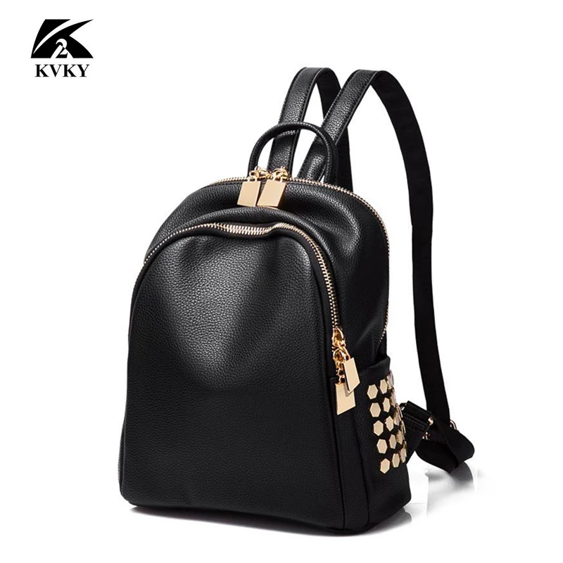 

Genuine leather women's backpack 2023 new fashion mini simple cowhide college style wild rivet small backpack