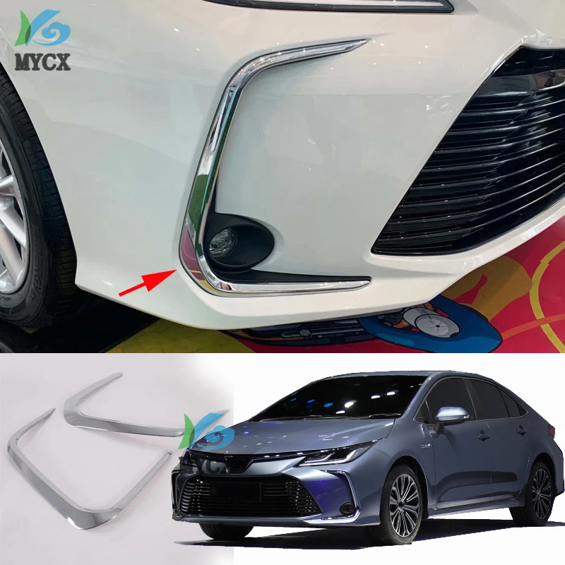 Fit For Toyota Corolla E210 Sedan 2019 2020 Car Styling ABS Front Fog Light Lamp Decor Cover Trim 2pcs Auto Accessories