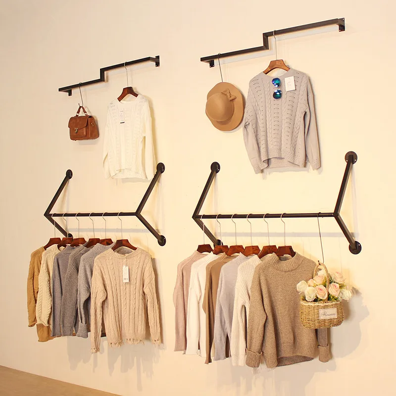 

New Fashion Clothing Display Rack Wall Hanger Wall Hanger Iron Children's Clothes Hanger Front Hanger Side Hanger