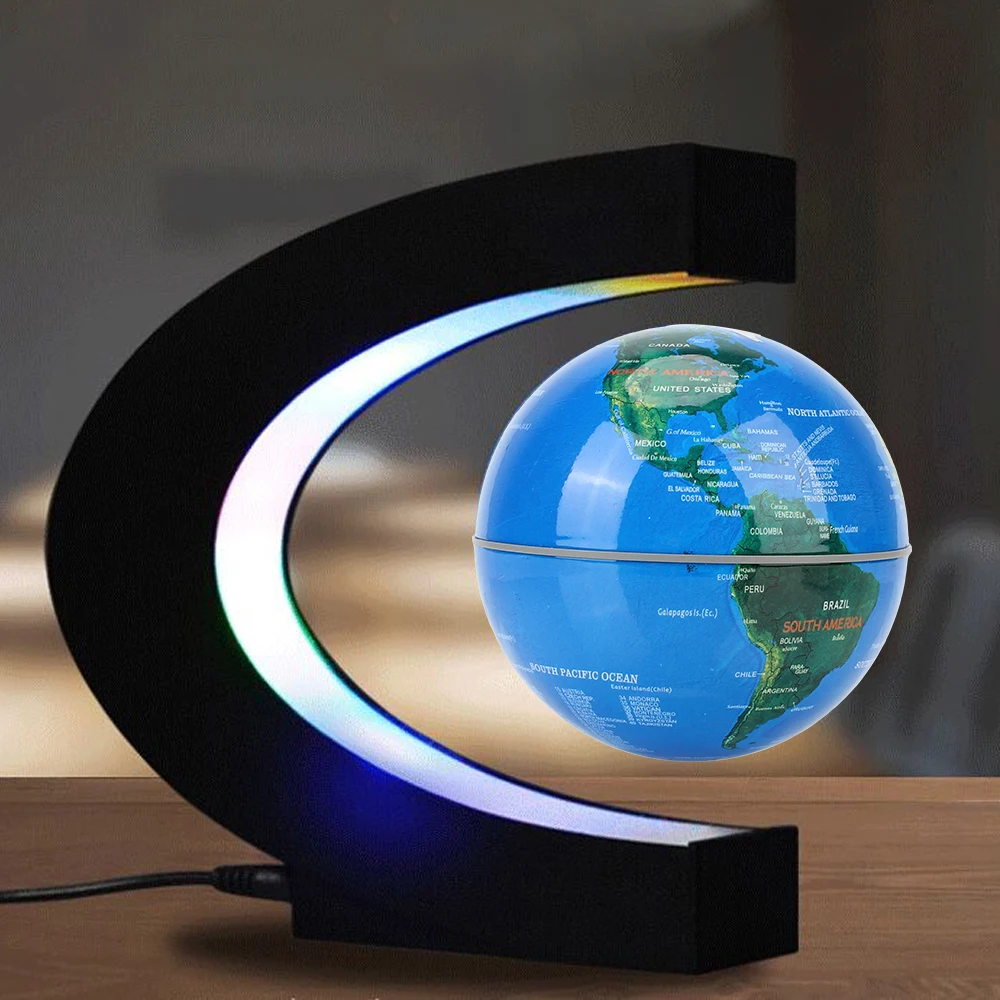 Globe à lévitation magnétique flottant LED carte du monde lampe antigravité électronique nouveauté boule lumineuse décoration de la maison cadeaux d'anniversaire